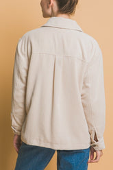 Corduroy Button Up Jacket with Sherpa Inside Love Tree